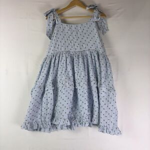 unknown brand Square Neck Ruffle Dress-Sky Blue Size Medium